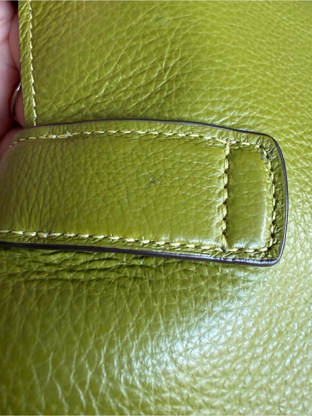 Coach Hadley Pebble Leather Shoulder Bag in Olive Green Rare - Picture 7 of 9